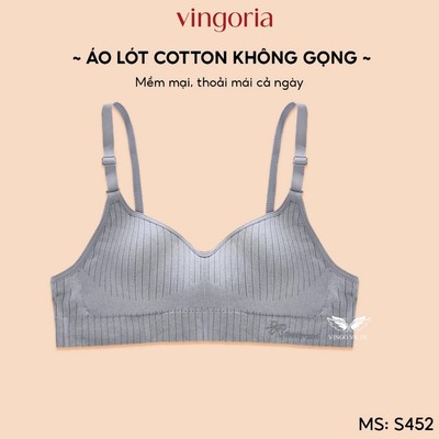 Áo lót nữ cotton đệm mỏng không gọng thoải mái thoáng khí cao cấp VINGO/VINGORIA S452