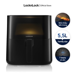 Nồi chiên không dầu Lock&Lock Visible air fryer CUBE 5.5L cửa sổ trong suốt-EJF996BLK