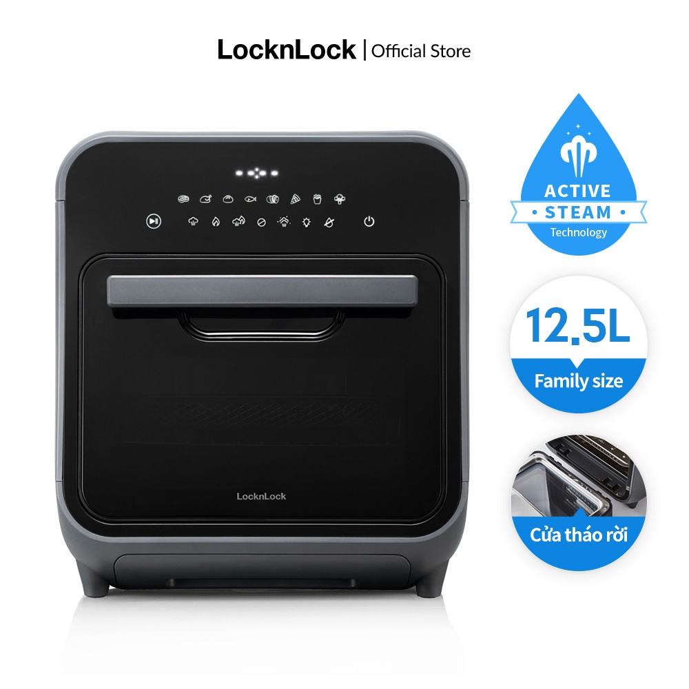 Lò nướng chân không kết hợp chức năng hấp LockL&Lock Steam Air Fryer Oven 12.5L EJF693GRY