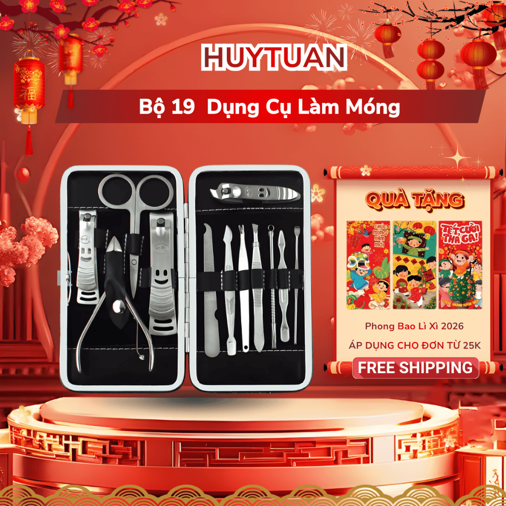 Bộ dụng cụ làm móng 19 món hình tiện lợi , nhỏ gọn