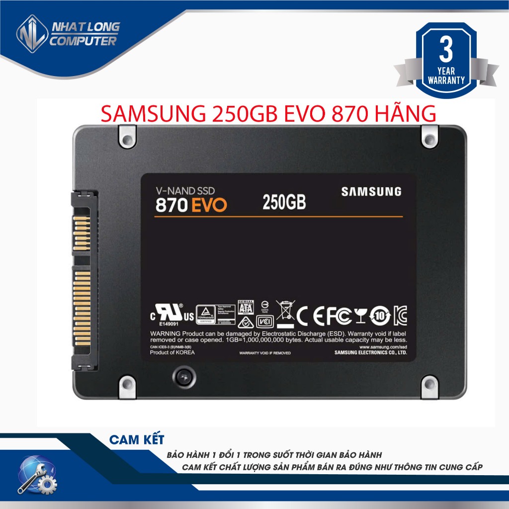 SSD Samsung 870 Evo 250GB 2.5-Inch SATA III MZ-77E250BW