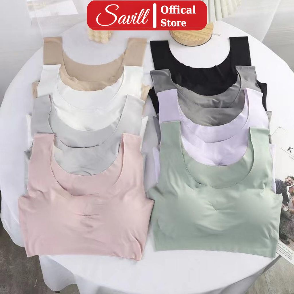 Combo 3 Áo ngực không gọng mềm mịn, Set 3 Áo lót nữ su mát lạnh mút mỏng viền ép SAVILL A5262