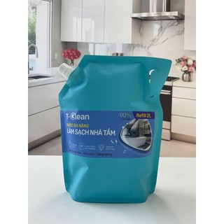  Túi Refill 2L tẩy đa năng làm sạch nhà tắm TClean  tẩy cặn canxi sen vòi inox lavabo gương 