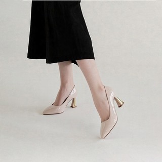 [shop giay minh thu] Giày công sở cao gót 7cm ốp đồng MT218