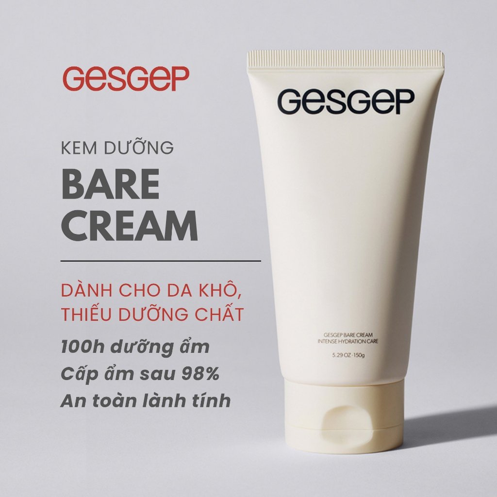 Kem dưỡng da Gesgep Bare Cream cấp ẩm sâu, cho làn da khoẻ mạnh tự nhiên