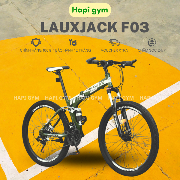 Xe đạp thể thao gấp gọn sành điệu LauxJack thiết kế gấp gọn bỏ côp xe tiện lợi xe địa hình 26inch 21 tốc độ giảm xóc