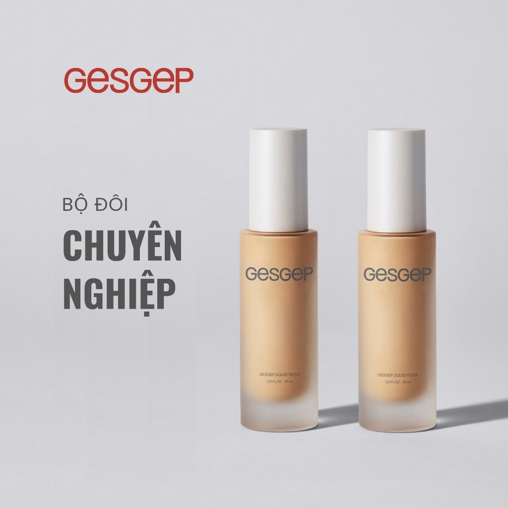 [Bộ đôi chuyên nghiệp] Combo kem nền Gesgep 30ml Ivory và Cream cho lớp nền mỏng nhẹ mịn mướt, che p