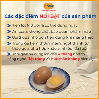 Trứng gà tiềm ăn liền V.Food gói 2 quả không chất bảo quản