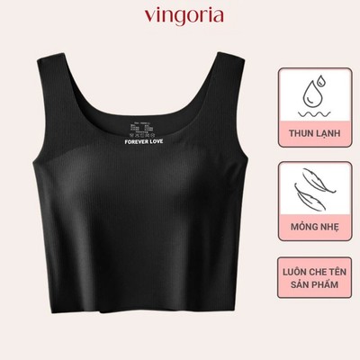 Áo ba lỗ dáng croptop basic có sẵn đệm mút Forever Love BR017 VINGO/VINGORIA