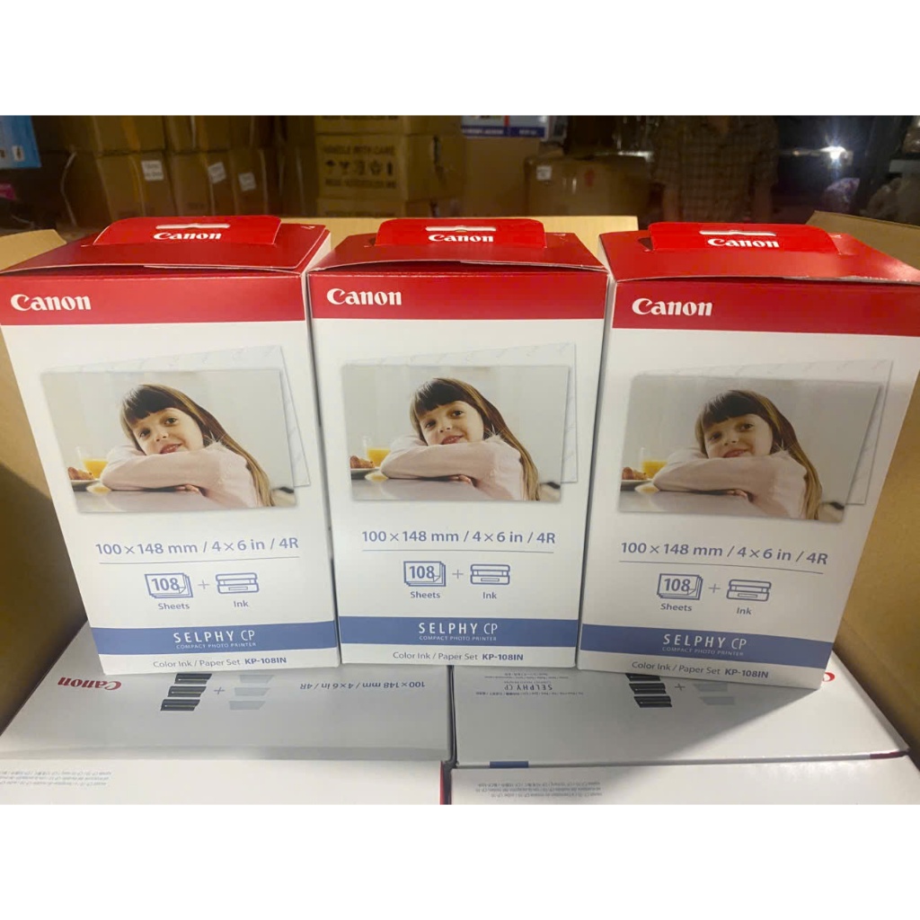 Giấy mực Canon Kp108in gồm 108 tờ giấy và 3 băng mực