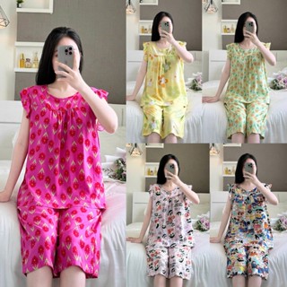  Đồ Bộ Tole Lanh Nữ Lửng Tay Cánh Tiên Mặc Nhà Dễ Thương Đồ Ngủ Cotton Bigsize Chất Liệu Mềm Mát Siêu Hút Mồ Hôi <65kg 