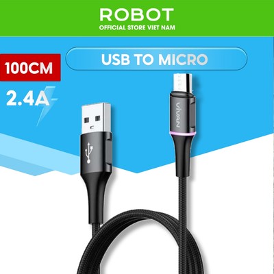 Cáp Sạc ROBOT RSL100/RSC100/RSM100 Chiều Dài 1M Dây Dù Chống Rối