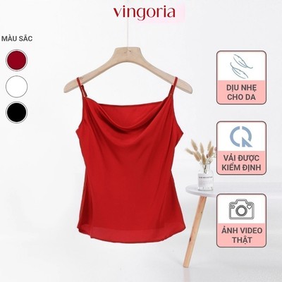 Áo 2 Dây Lụa Pháp Cổ Đổ Vingo Có Tăng Đưa Cùng Blazer Chân Váy Quần Âu N157 VINGO/VINGORIA