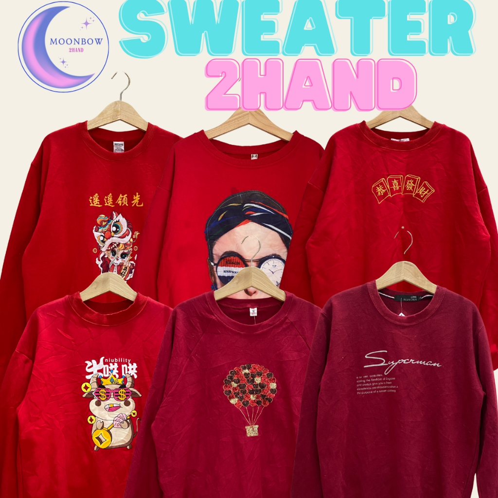 Áo Sweater Unisex 2hand • Form Rộng Vintage • Sweater Nam Nữ • Áo Sweater – Moonbow 2hand
