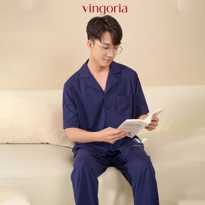 Bộ đồ ngủ Pijama mặc nhà lụa VINGO/VINGORIA tay ngắn xuân hè H1260