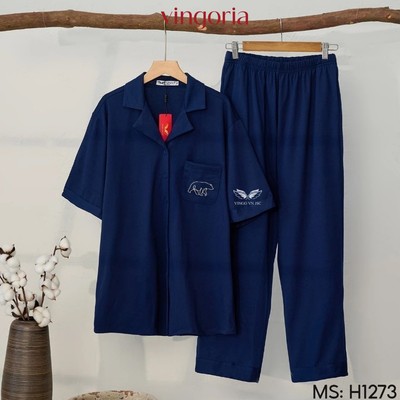 Bộ đồ ngủ Pijama mặc nhà cotton VINGO/VINGORIA tay ngắn xuân hè H1273