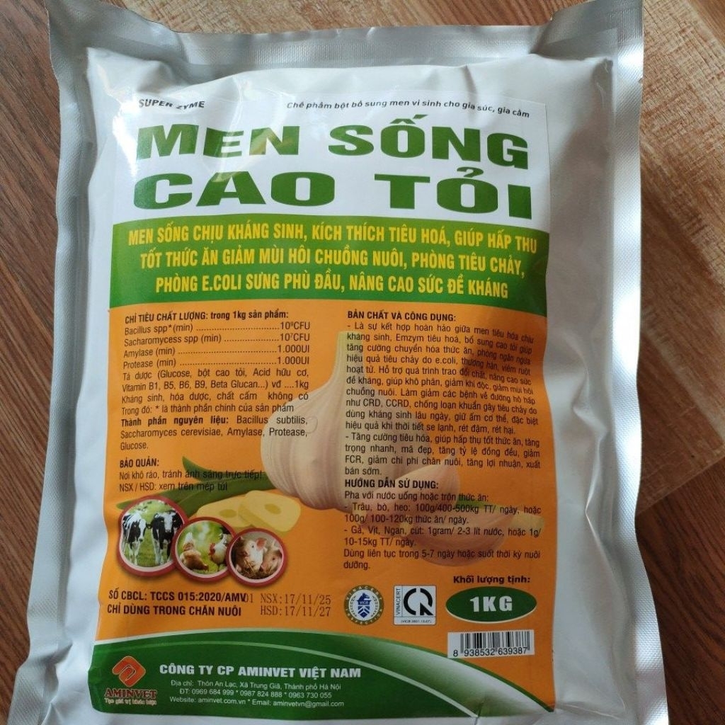 Men sống cao tỏi cao cấp cho gia súc gia cầm.
