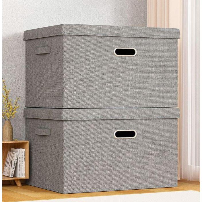 Hộp Đựng Quần Áo 81L Canvas Dày – Morning House - Gấp Gọn, Chống Bụi, Xếp Chồng Tiện Lợi