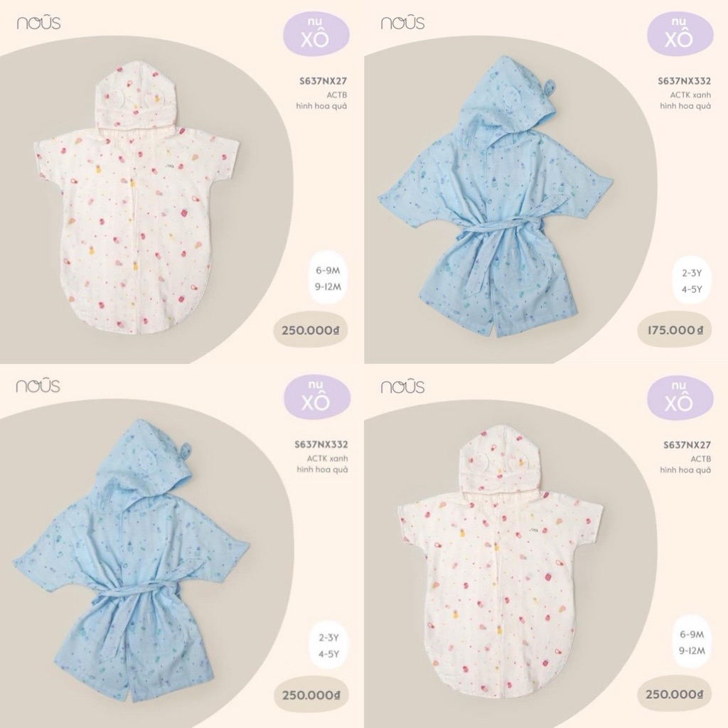 [Nous Sale] Áo choàng Nous cho bé trai bé gái