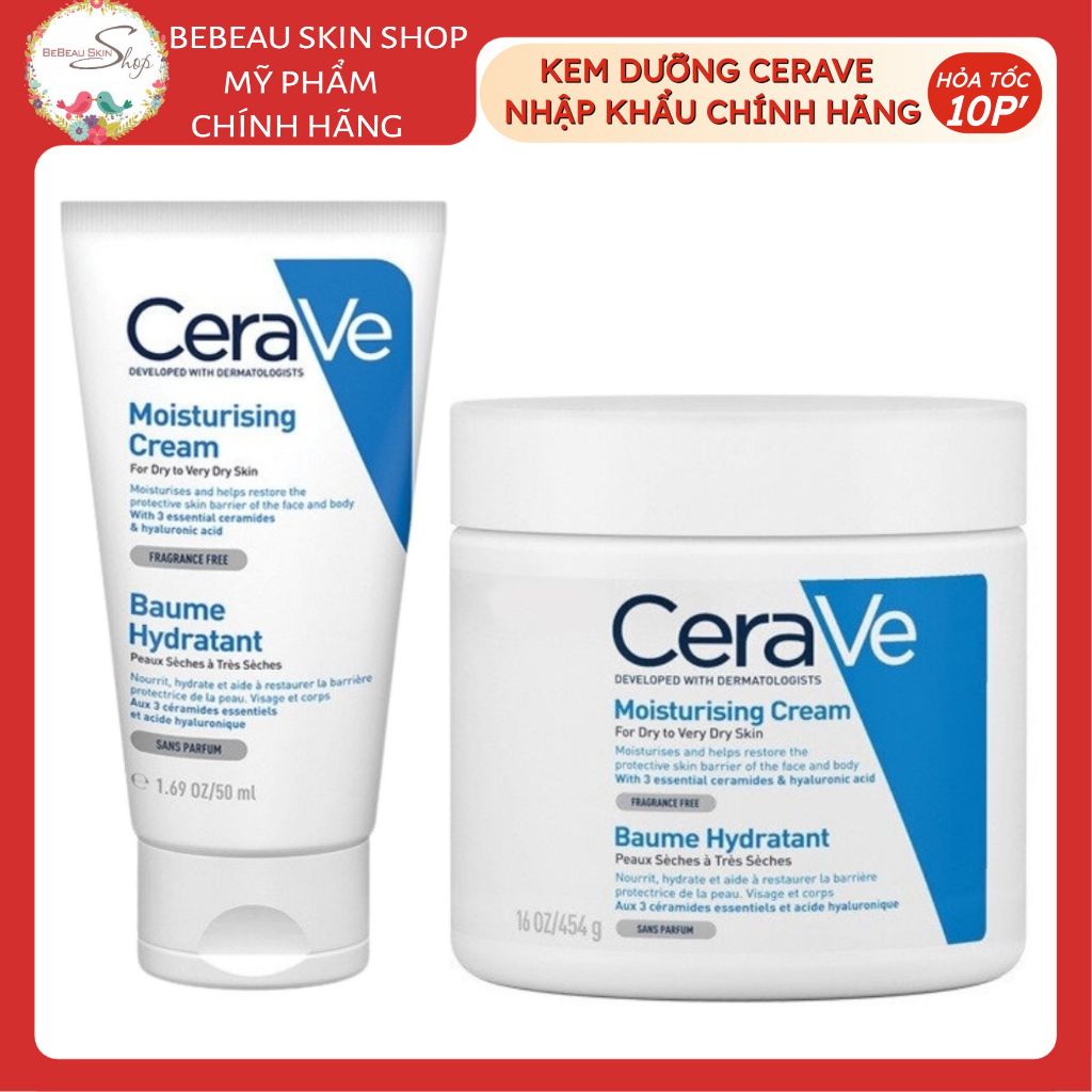 Kem Dưỡng Ẩm Cerave Dành Cho Da Khô Cerave Moisturizing Cream Nhập Khẩu Chính Hãng - Bebeau