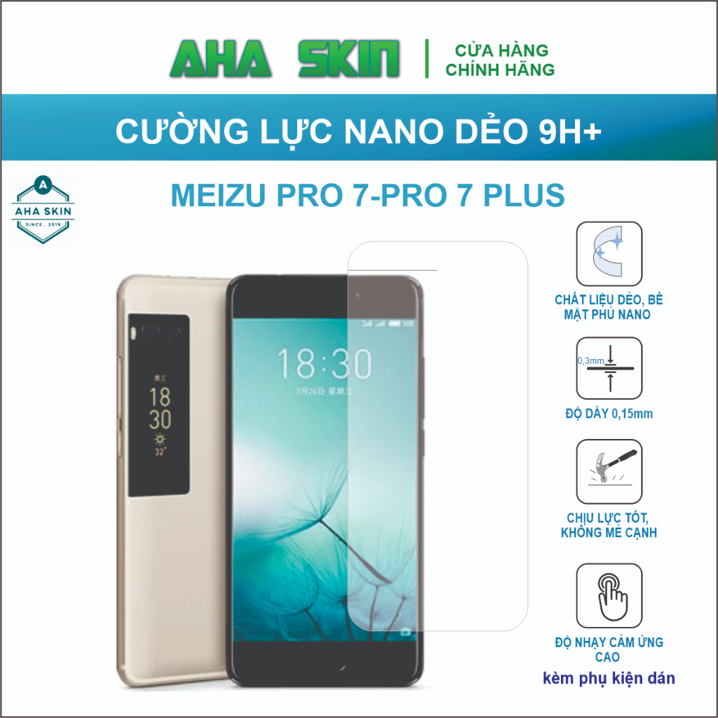 Dán cường lực Meizu Pro 7/ Pro 7Plus, Cường lực dẻo 9h+
