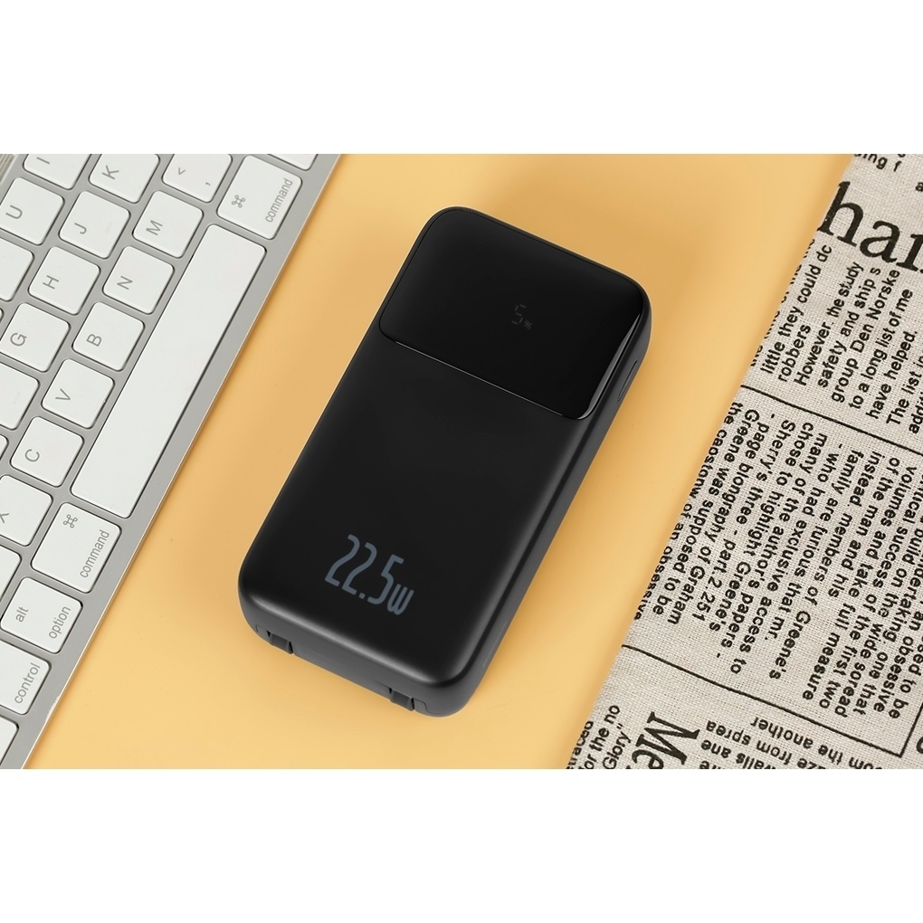 Pin SDP Polymer 20000mAh Type C PD 22.5W Baseus Comet PPMD20 kèm cáp L và Type C