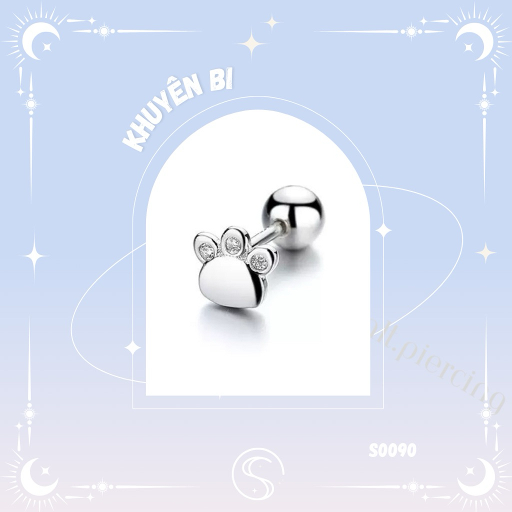 [1 chiếc] Khuyên tai/bông tai hình chân mèo dễ thương / Upper Helix Earring 90