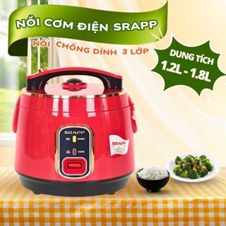 Nồi cơm điện SRAPP dung tích 1.2 - 1.8L, công nghệ chống dính hiện đại siêu bền bảo hành 12 tháng