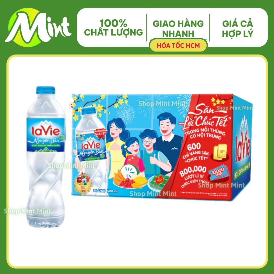 [Thùng 24chai x 500ML]Thùng LAVIE Nước suối/ Nước khoáng thiên nhiên [Hỏa Tốc HCM] +Shop Mint Mint+