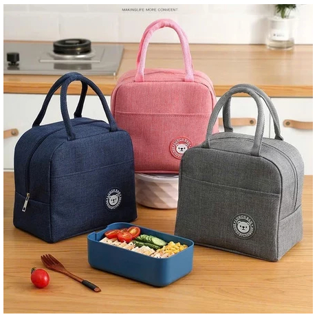 Túi giữ nhiệt đựng cơm to văn phòng - túi đựng đồ ăn 22*13*20 Có quai xách LA0324