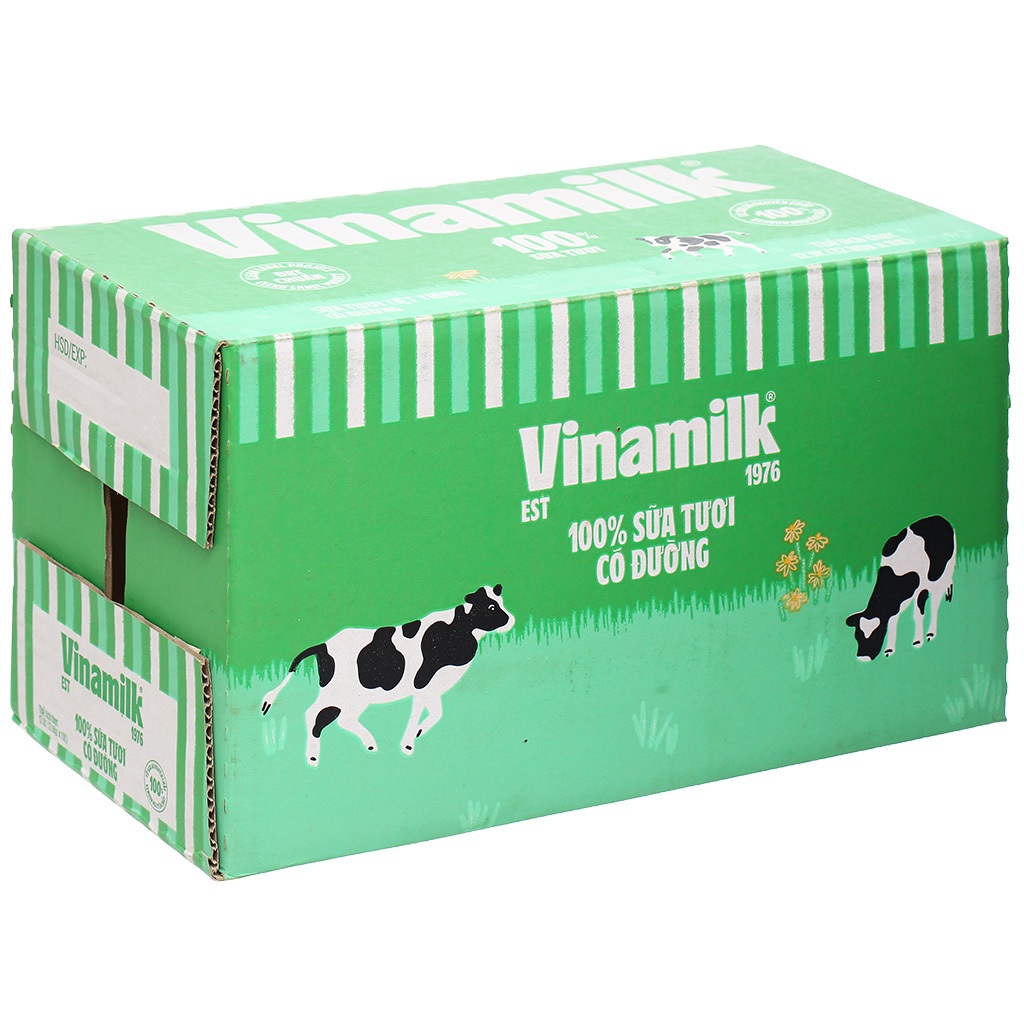 [Date Mới] Thùng 12 Hộp Sữa Tươi Tiệt Trùng Không Đường, Có Đường Vinamilk Sữa Tươi 100% 1 lít