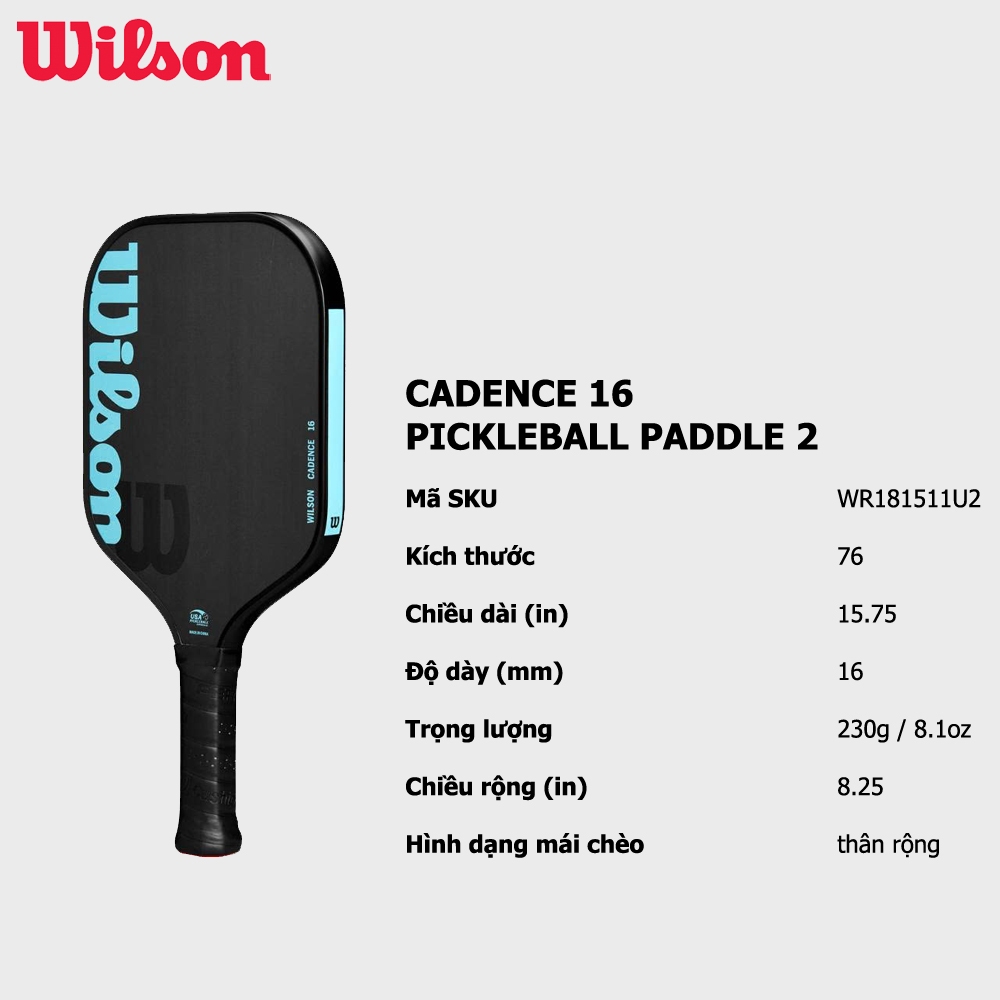 Wilson Cadence 16 Paddle Vợt Pickleball WR181511U2