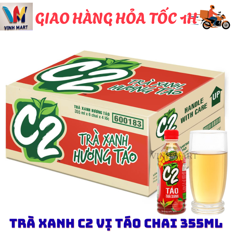 Trà Xanh C2 Hương Táo Thùng 24 Chai 355 ml