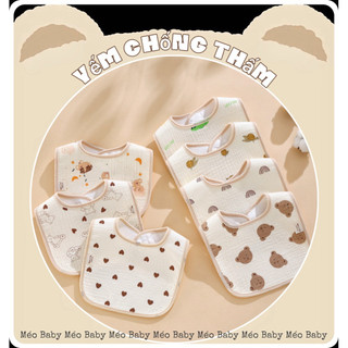 [Hàng có sẵn] Yếm Ăn Dặm Chống Thấm Chữ U Cho Bé  Mặt Sau Chống Thấm, Họa Tiết Dễ Thương Chất Liệu Mềm Mại, Thoáng Khí
