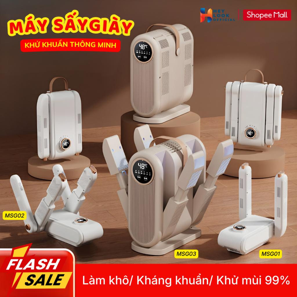 [THẺ TRÚNG THƯỞNG] Máy Sấy Giày Khử Mùi Bằng Tia Cực Tím Diệt Khuẩn, Xoay 360 Độ Giúp Sấy Giày Khử Mùi Nhanh Chóng