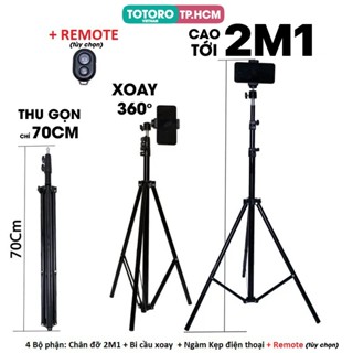 Chân đế đỡ điện thoại Quay Video Livestream Tripod 3 chân TLS 2M1 - Gậy chụp ảnh Quay Phim - Giá đỡ hợp kim Xoay 360 độ