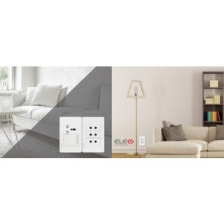 Bộ thiết bị điện ổ cắm, công tắc cao cấp ELEO màu trắng E7