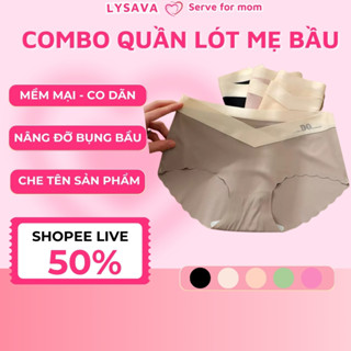  Combo Quần lót mẹ bầu su đúc cạp chéo Lysava quần chip nữ không viền co giãn tốt không viền QL1 