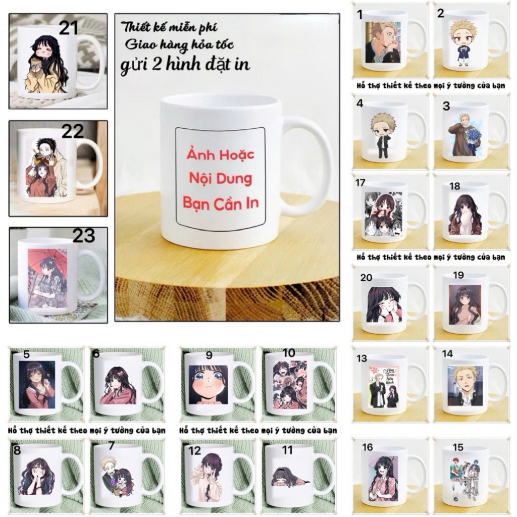 Cốc hình hoa thơm kiêu hãnh waguri kaoruko / ly sứ anime waguri kaoruko Kaoru Hana wa Rin to Saku