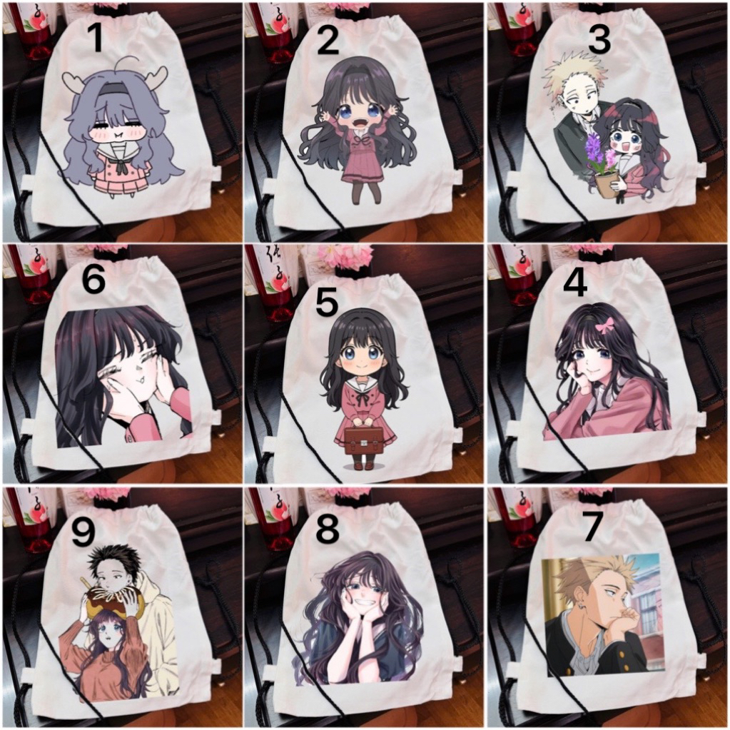 Balo hình hoa thơm kiêu hãnh waguri kaoruko dây rút / balo Kaoru Hana wa Rin to Saku