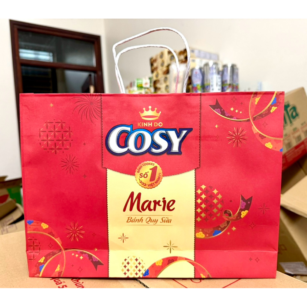 Bánh Quy Sữa Cosy Kinh Đô Hộp Tết 528G [Kèm Túi Xách]