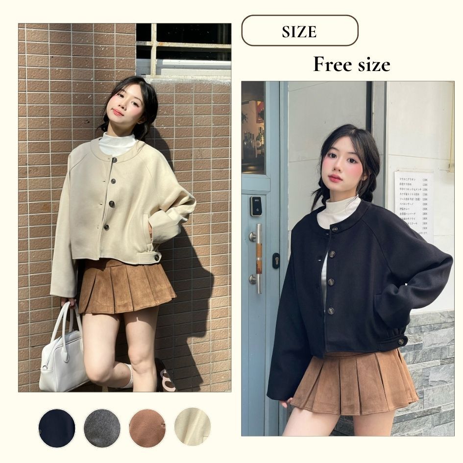 Áo khoác dạ bomber 2 lớp dáng ngắn, Áo khoác dạ mùa đông - 29feb.closet - A580 | BigBuy360 - bigbuy360.vn