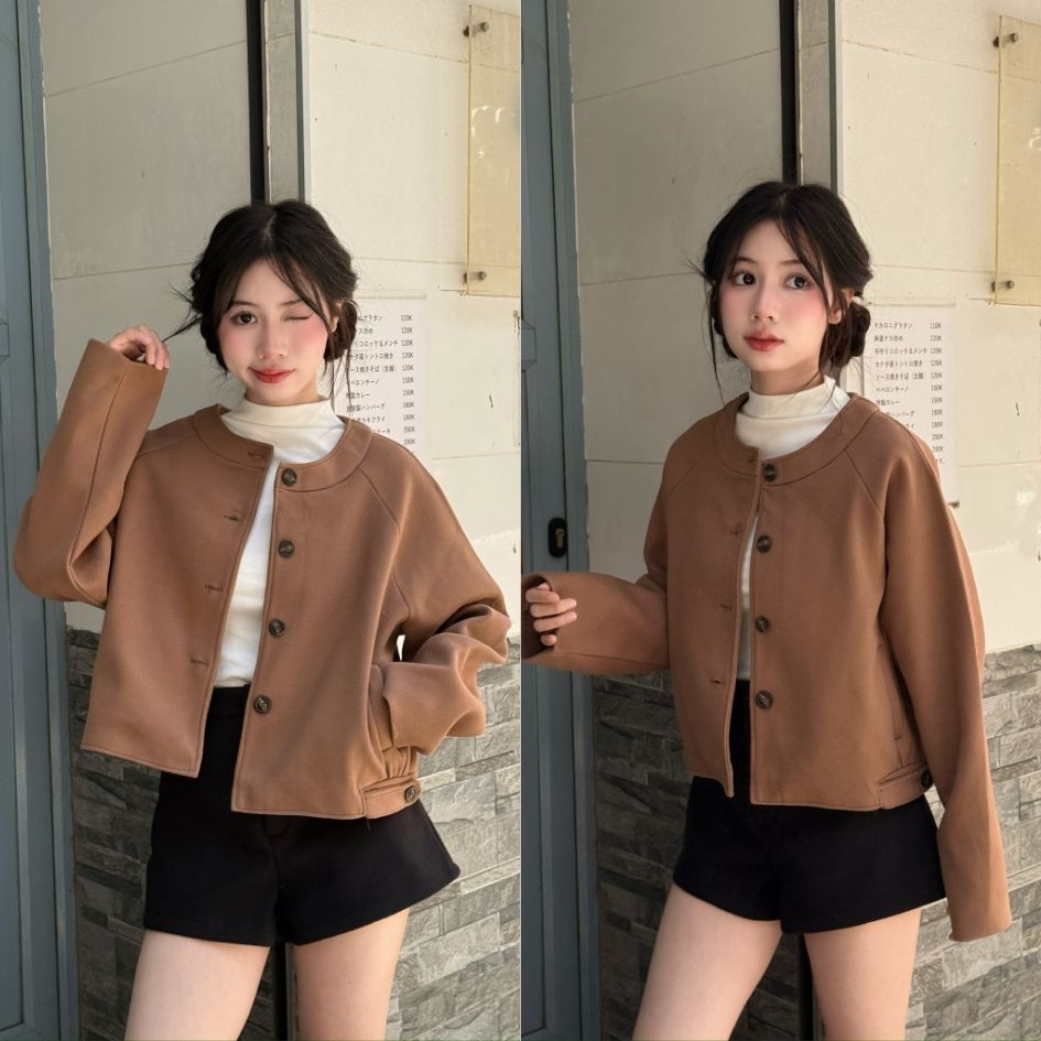 Áo khoác dạ bomber 2 lớp dáng ngắn, Áo khoác dạ mùa đông - 29feb.closet - A580 | BigBuy360 - bigbuy360.vn