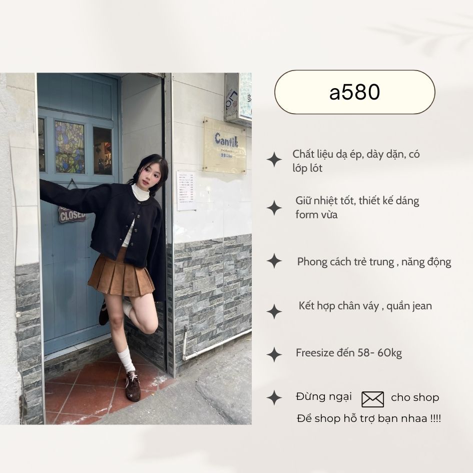 Áo khoác dạ bomber 2 lớp dáng ngắn, Áo khoác dạ mùa đông - 29feb.closet - A580 | BigBuy360 - bigbuy360.vn