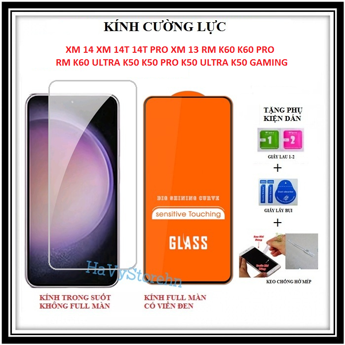 Kính Cường Lực Dành Cho Xiaomi 14 14T 14T Pro Xiaomi 13 Redmi K60 K60 Pro K60 Ultra K50 K50 Pro K50 