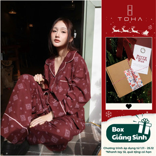   QUÀ GIÁNG SINH  TOHA Homewear Đồ Bộ Pijama Nữ Cao Cấp Dài Tay Mặc Nhà Winter Calm Set - GIẶT RIÊNG 