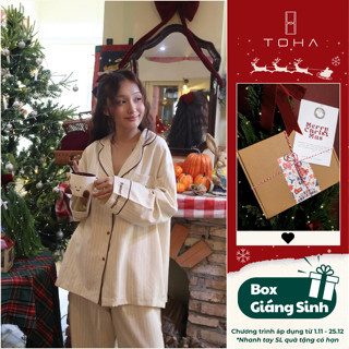   QUÀ GIÁNG SINH  TOHA Homewear Đồ Bộ Pijama Nữ Cao Cấp Dài Tay Mặc Nhà Dễ Thương Sweet Slumber 