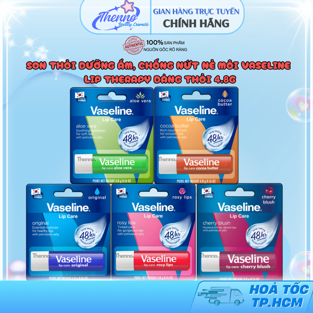 Son Thỏi Dưỡng Ẩm, Chống Nứt Nẻ Môi Vaseline Lip Therapy Dạng Thỏi 4.8g