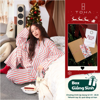   QUÀ GIÁNG SINH  TOHA Homewear Bộ Đồ Ngủ Nữ Cao Cấp Dài Tay Mặc Nhà Thoáng Mát Peppermint Lane 