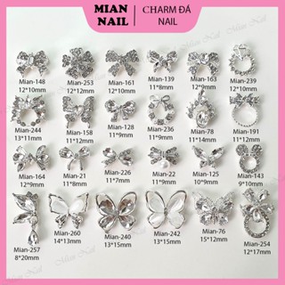 [Giá 2 viên] Charm màu bạc charm nail đính móng trang trí móng tay nghệ thuật bằng hợp kim các mẫu xu hướng_Bảng 1